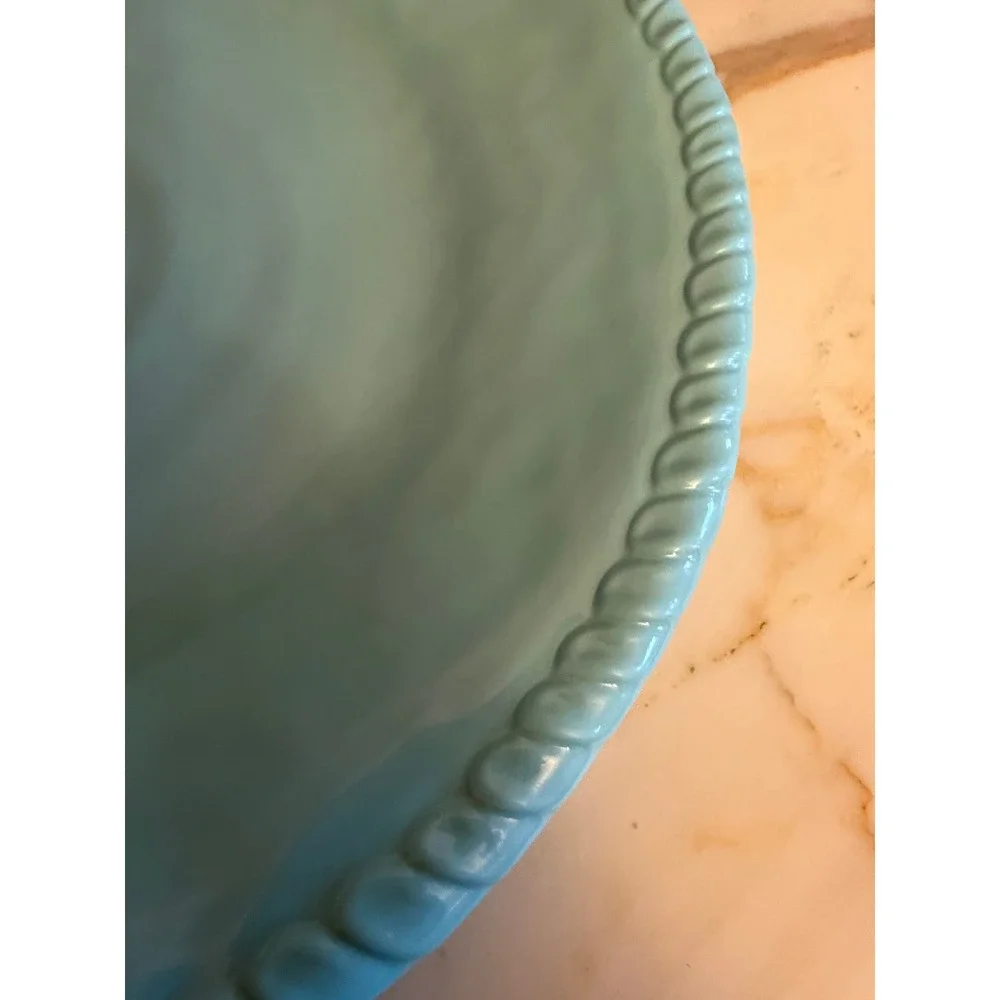 Tommy Bahama Set of 3 Melamine Plates Rope Trim Blue‎ Beach Outdoor Dining